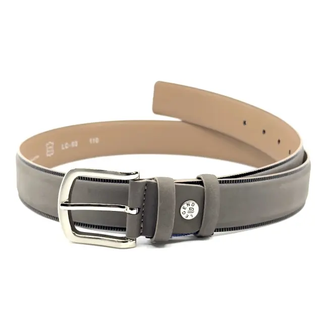 Γκρι Λαδί Δερμάτινη Ζώνη Nubuck 3,5 cm 3