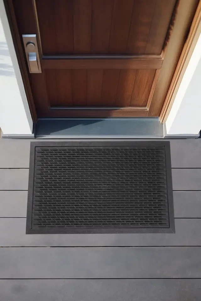 Stewehome Πάτος εξωτερικής πόρτας από pvc Μαύρο 45x70x10 cm