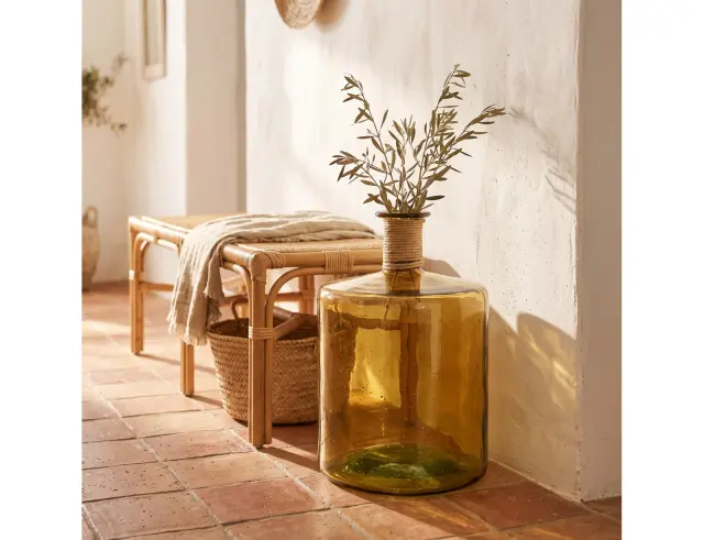 Διακοσμητικό Βάζο Glass Drops Frances Enea (E4751DB411) Aπό 100% ανακυκλωμένο γυαλί, Χωρητικότητας 30L, Διαστάσεων Ø 35 x Υ 45 cm, Yellow Gold E4751DB411