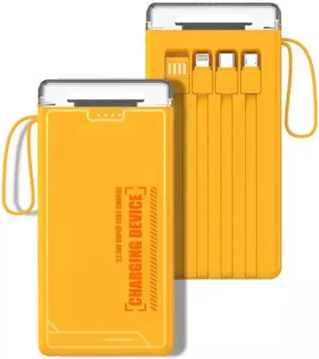 Power Bank Γρήγορης Φόρτισης 12000mAh Με φως LED + Ενσωματωμένα Καλώδια Andowl Q-DC456