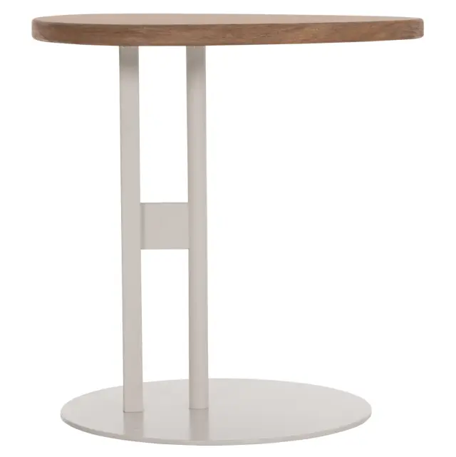 ΒΟΗΘΗΤΙΚΟ ΤΡΑΠΕΖΙ ΟΒΑΛ FB918328 MDF SONAMA--ΜΕΤΑΛΛΟ ΛΕΥΚΟ 50x50x51Υεκ. 3