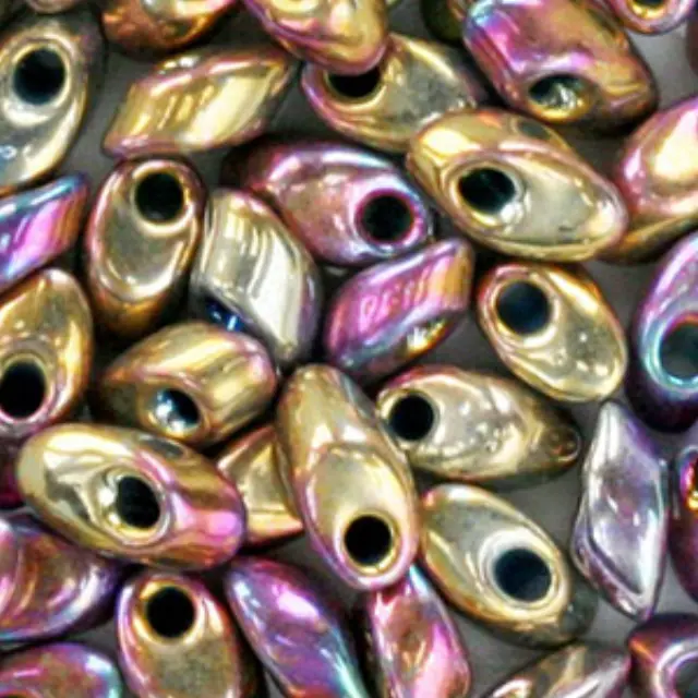 Χάντρα Miyuki Long Magatama 4x7mm - LMA-188 - Metallic Purple Gold ~10gr