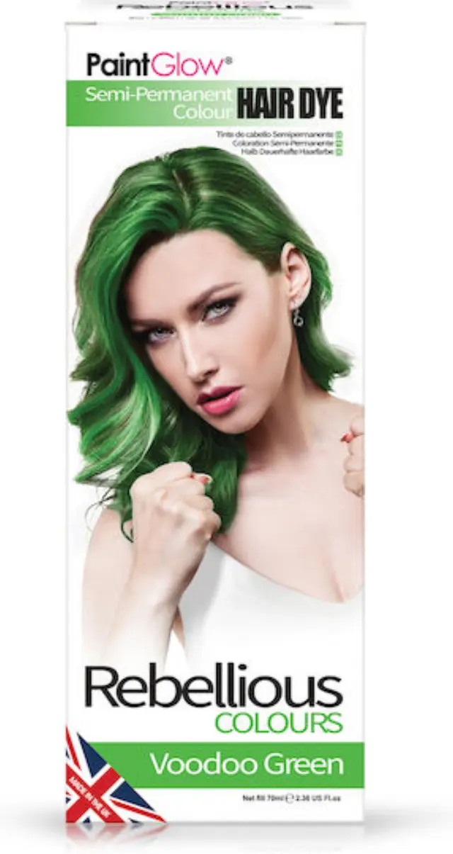 Paintglow Rebellious Semi Permanent Hair Dye Voodoo Green 70ml
