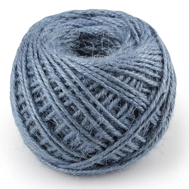 Κορδόνι Φυσική Γιούτα (Jute) - Blue Ø2mm x 40m