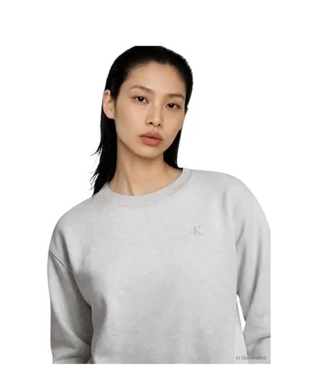 Calvin Klein - Γυναικείο Φούτερ Ls Rlxd Monogram French Terry Cr LV047F223G-P74 Γκρι 2