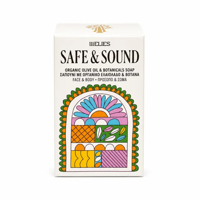 111ELIES SAFE AND SOUND Σαπούνι με βότανα και παρθένο ελαιόλαδο για πρόσωπο και σώμα 100gr