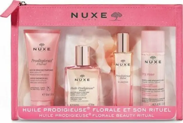 Nuxe Travel Kit Floral Shower Gel 30ml & Ξηρό Λάδι 30ml & Άρωμα 15ml & Very Rose 3 in 1 Νερό Micellar Water 40ml