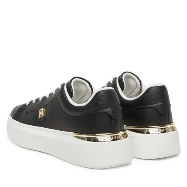 Γυναικεία Δερμάτινα Sneakers Tommy Hilfiger FW0FW08631 BDS Μαύρα Μαύρο - 36 3