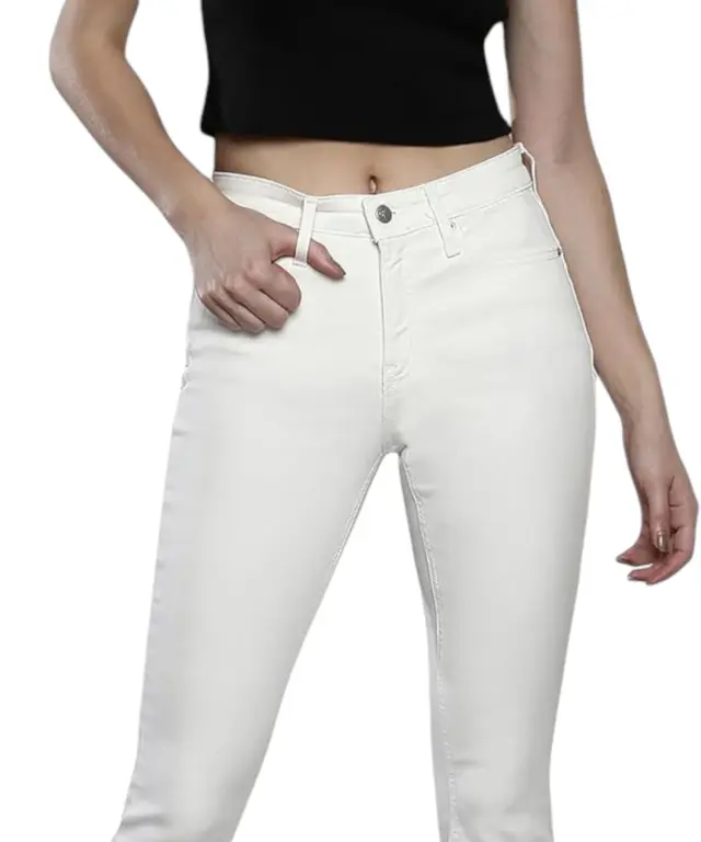 Calvin Klein - Γυναικείο Παντελόνι Τζιν Mid Rise Skinny J20J220618-1AA Λευκό 3