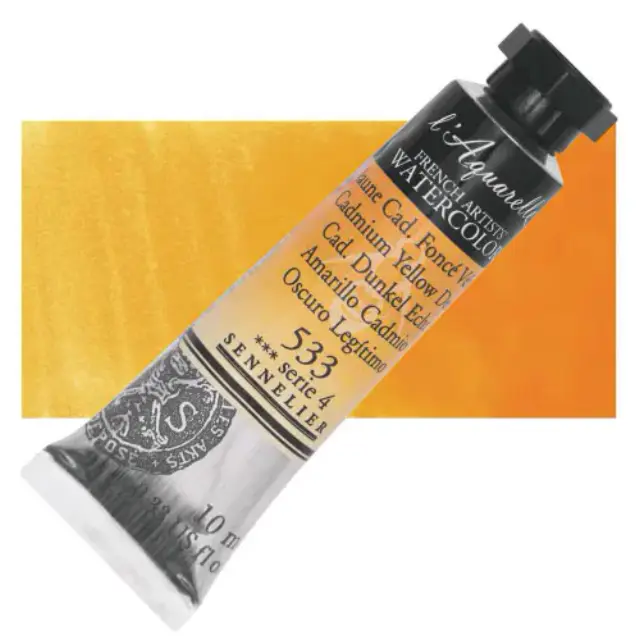 Χρώμα Ακουαρέλας Sennelier l Aquarelle Σωληνάριο 10ml - 533 Cadmium Yellow Deep