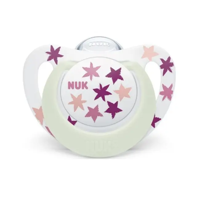 Nuk Star Νight Ορθοδοντική Πιπίλα Σιλικόνης με Θήκη Ροζ 18-36 Μηνών 1 τμχ