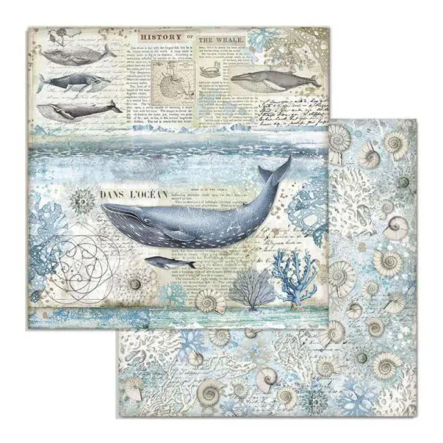 Χαρτί Scrapbooking Stamperia Διπλής Όψης - Whale - 31x30cm