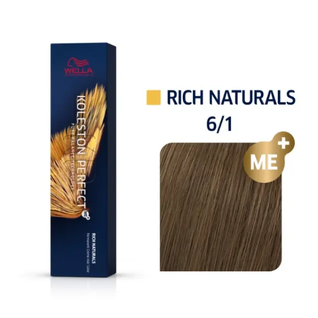 Wella Professionals Koleston Perfect Me+ Rich Naturals 60ml | Απόχρωση 6/1 Deep Browns / Ξανθό Σκούρο Σαντρέ 2
