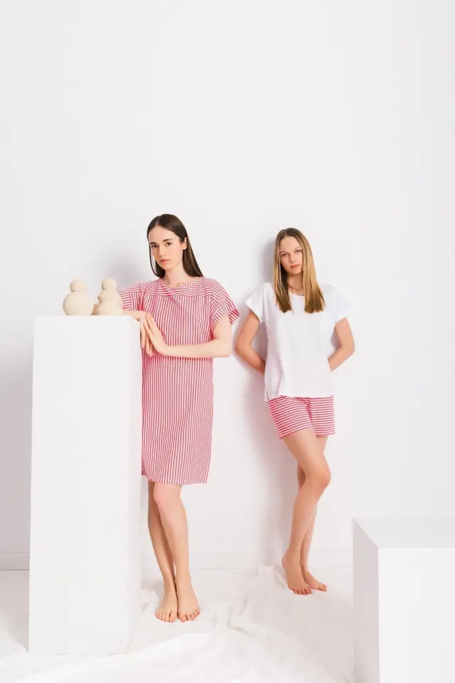 S1419 - Red - PYJAMA SHORTS RAINBOW