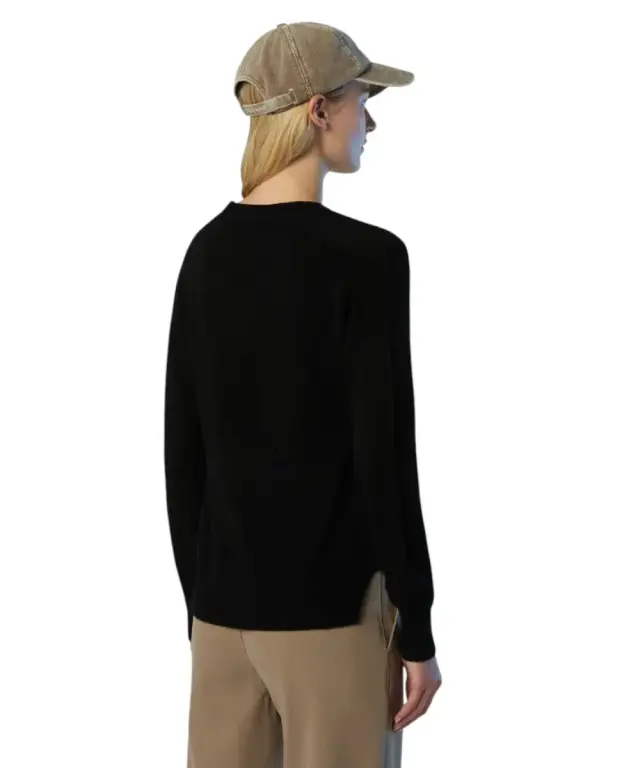 North Sails - Γυναικείο Πουλόβερ V-Neck Saddle Shoulder 095511-000-0999 Μαύρο 3