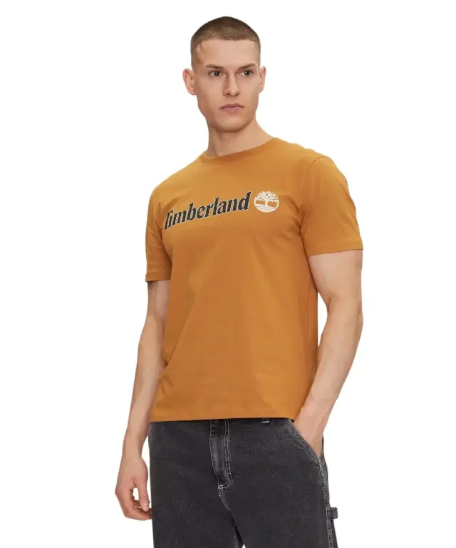 Timberland - Ανδρική Μπλούζα Kennebec River Linear Logo SL Tee Regular TB0A5UPQ-P47 Μουσταρδί - L