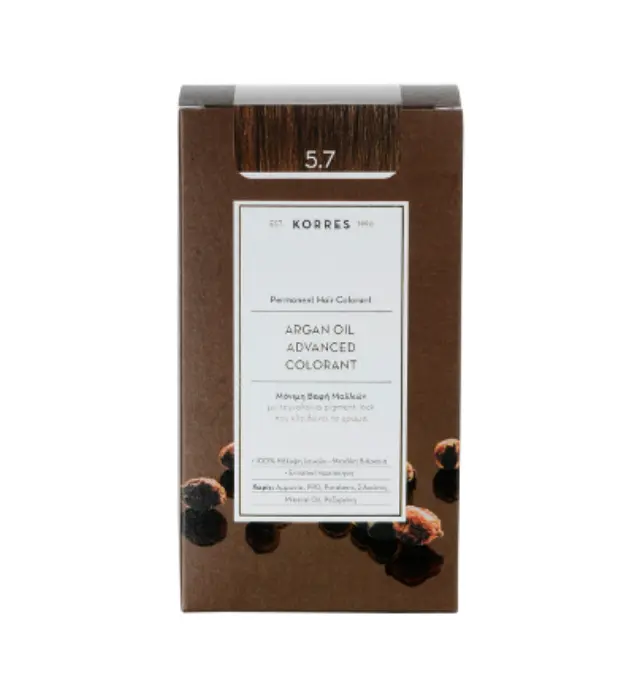 Korres Argan Oil Advanced Colorant Μόνιμη Βαφή Μαλλιών 5.7 Σοκολατί, 50ml