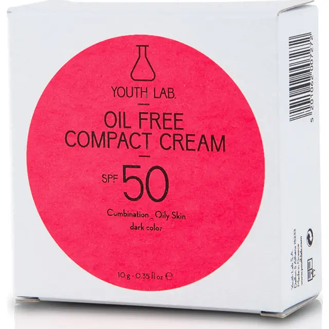 Youth Lab. Oil Free Compact Cream SPF 50 Combination/Oily Skin Dark Color Αντηλιακή Κρέμα Προσώπου Σκούρας Απόχρωσης, 10gr 3