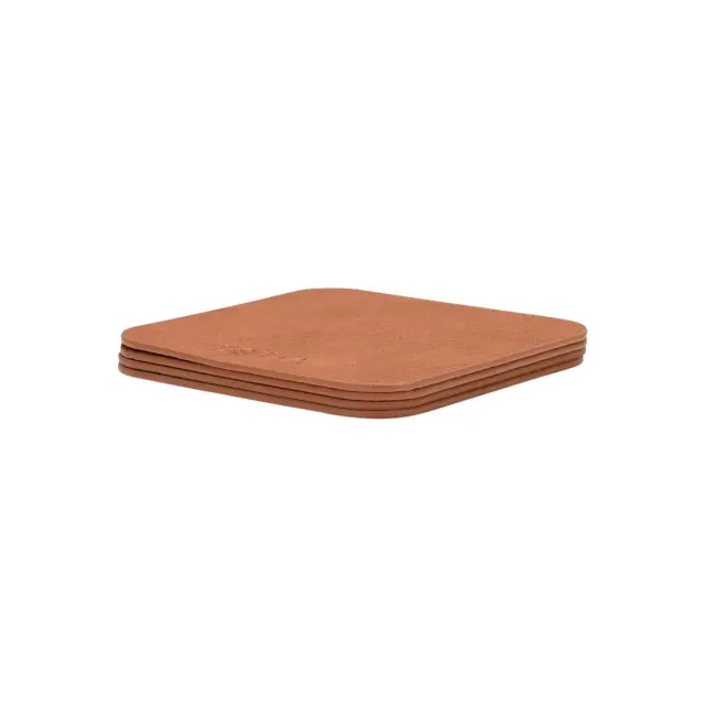 Estia Σουβερ Allure Pvc 10X10Cm Καφέ Σετ 4 Τεμ.