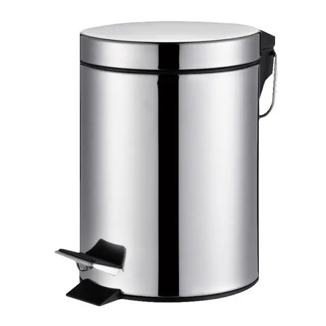 BORMANN BTW9016 - BORMANN BTW9016 Μεταλλικό Καλαθάκι Μπάνιου 5L Χρώμιο Φ20,5x28cm (061441)