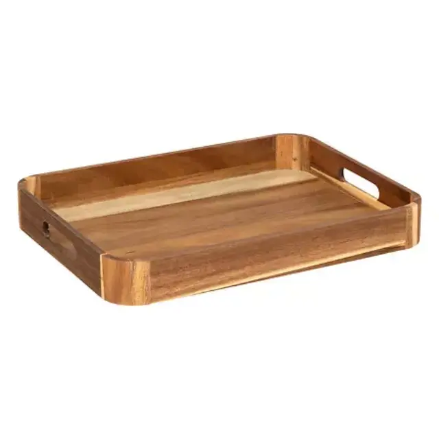 Marva Acacia Δίσκος Σερβιρίσματος Με Λαβές Ξύλινος 40x30cm