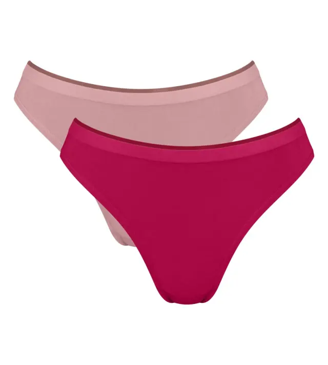 Sloggi Σλιπ Go Sense High Leg Συνδυασμός Ροζ-Φούξια 2-Pack 2