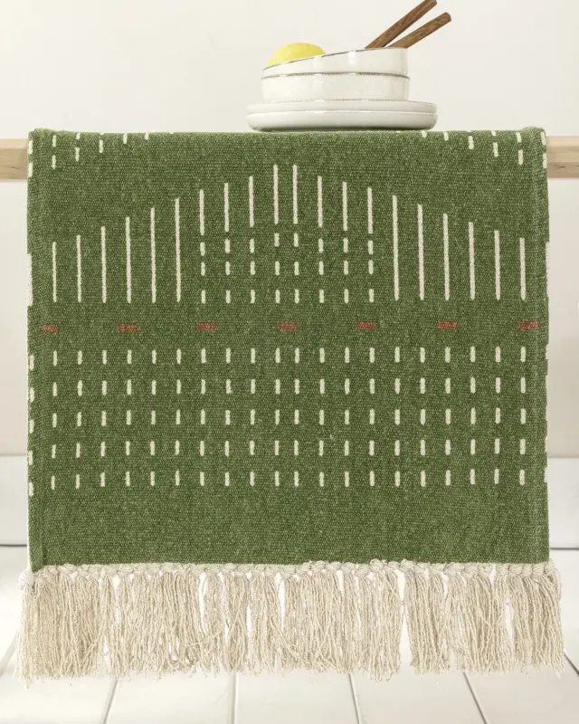 Ράνερ 45x150 Nima Alyo Green 100% βαμβακερό 2