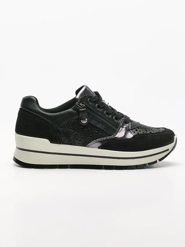 Imac Sneakers Γυναικείο δέρμα/δέρμα Nubuck Μαύρο IMA/557050 NERO/PERLATA 3