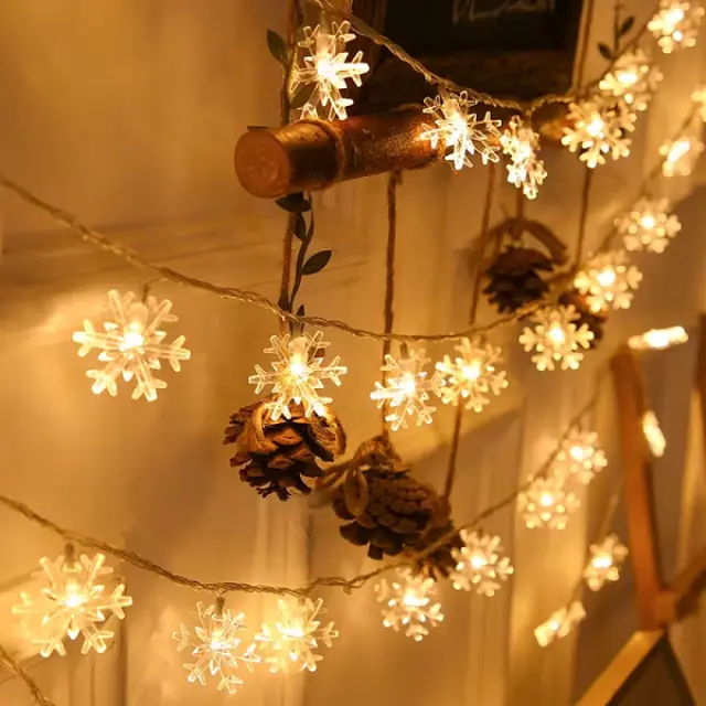 Ηλιακή γιρλάντα φωτισμού LED - Χιονονιφάδα - 5m+1m - 20D - 152868 - Warm White 2