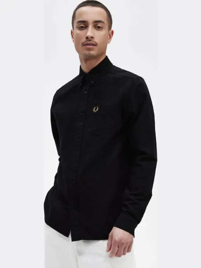 Fred Perry Oxford Shirt Μαύρο Black 2