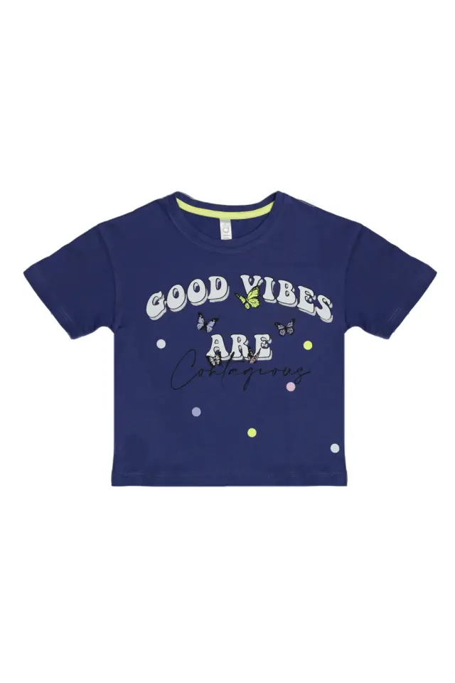 T-Shirt Kid Good Vibes Μωβ Σκούρο