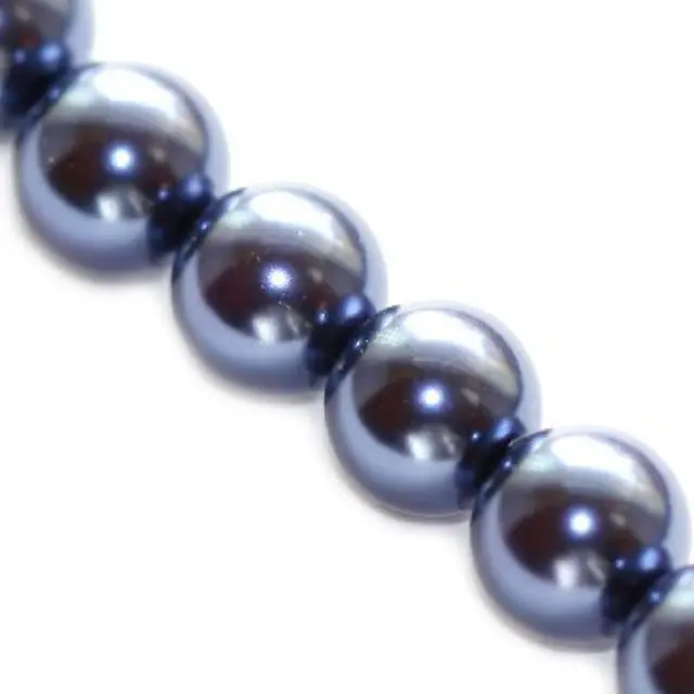 Χάντρα Glass Pearl Blue Grey Ø12mm ~70τεμ