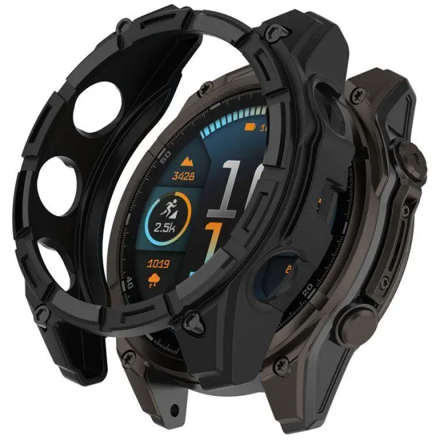 Rugged Bumper Hollow-Out Design Θήκη για Garmin Tactix 8 (51mm)- Black OEM