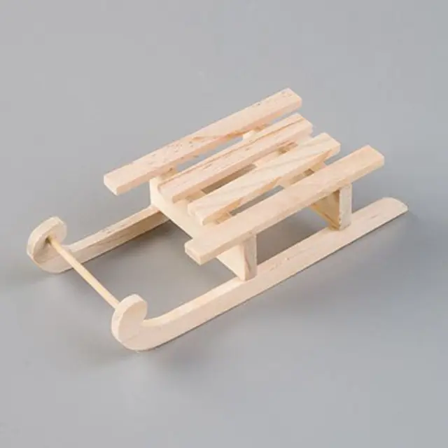 Ξύλινο Διακοσμητικό Έλκηθρο 14x6cm - 1τεμ