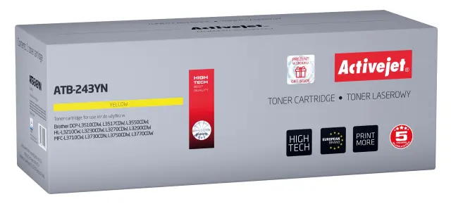 Activejet ATB-243YN Toner (replacement for Brother TN-243Y Supreme 1000 pages yellow)