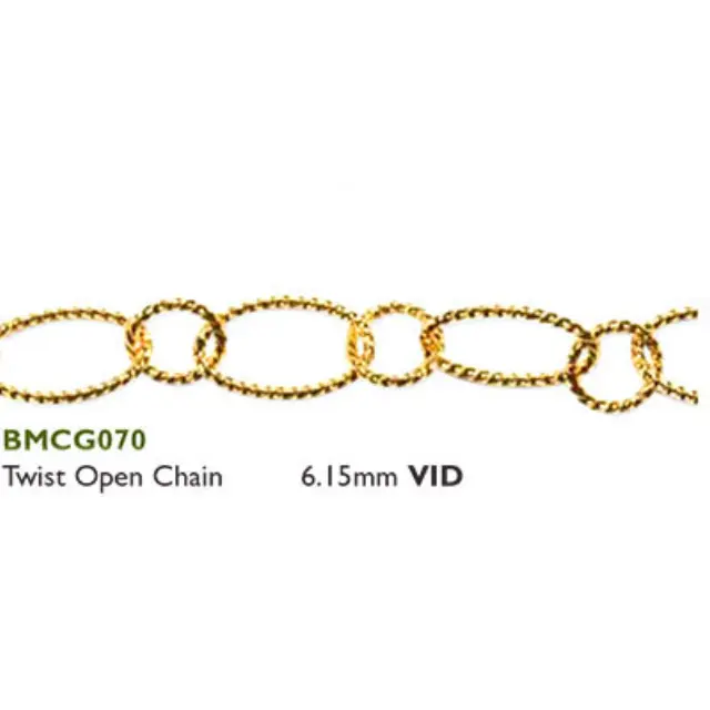 Αλυσίδα Twist Open Cable 6.15mm Επίχρυση - 0.5m