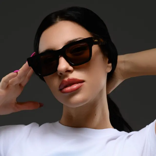 Ghetto Square Luxury Sunglasses Tortoiseshell/Tea Frame Unisex 3