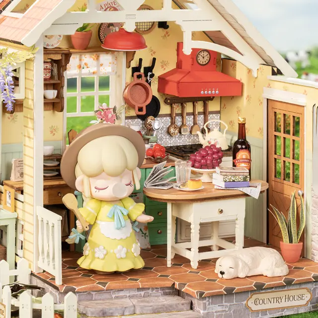 Robotime Rolife Sunlit Farmhouse Kitchen DIY Miniature House Εξοχική Κουζίνα με Φωτισμό 438 τεμ. DH101 3