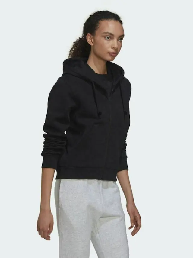Adidas Γυναικεία Ζακέτα Φούτερ με Κουκούλα Μαύρη HC8848 - M 3
