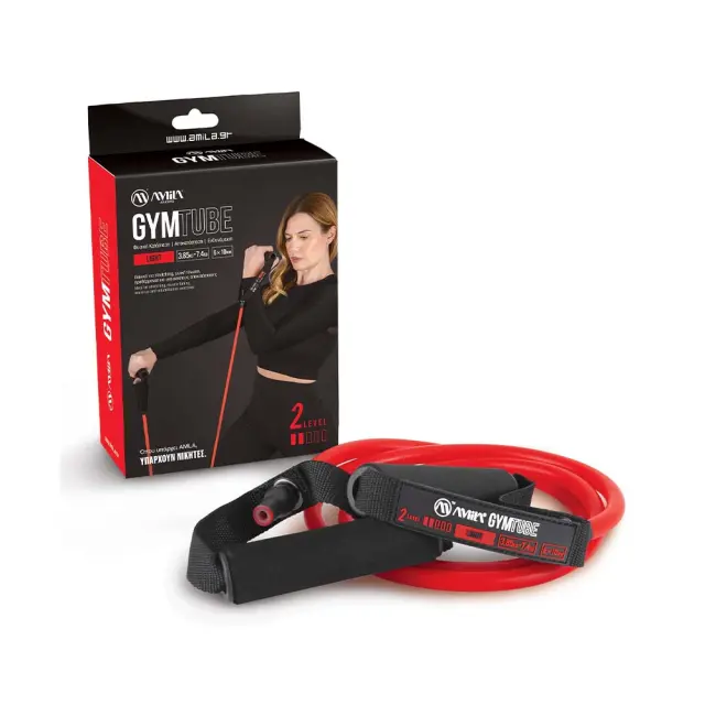 Amila Adult Hand Rubber Set 3.85-7.4kg Light Resistance Tube Κόκκινο 48126 (Amila) - One Size 2