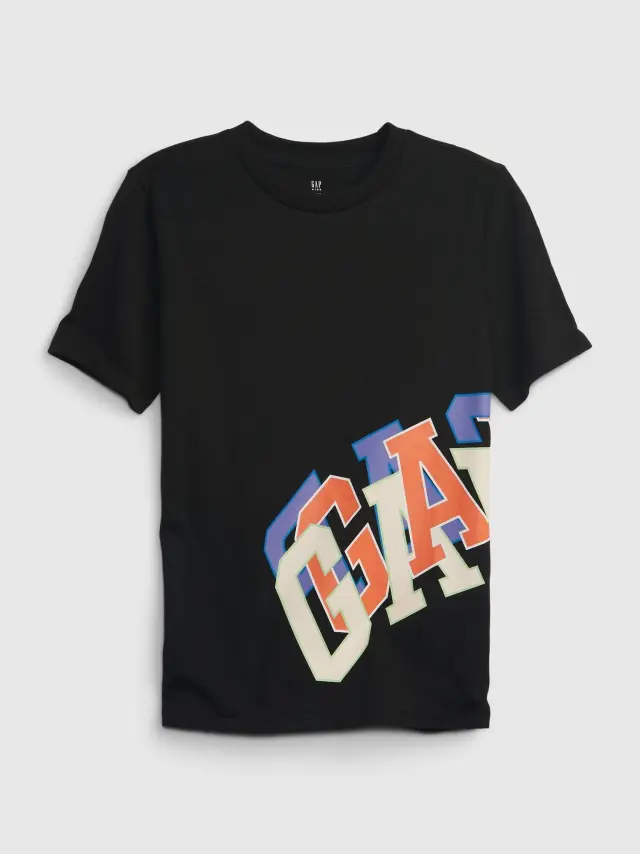Μαύρη Παιδική Gap Logo Μπλούζα true black - XS