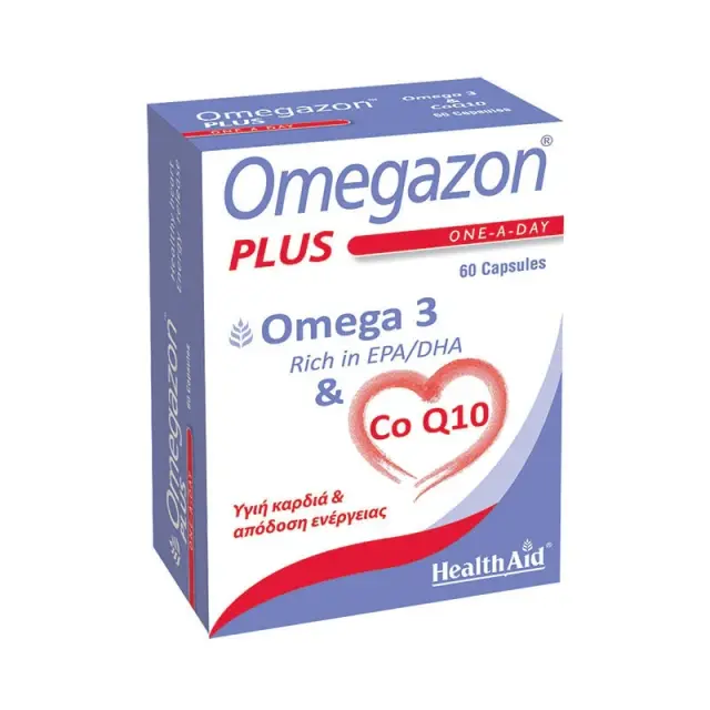 HEALTH AID Omegazon Plus Ω3 + CoQ10 για την Καλή Λειτουργία του Καρδιαγγειακού Συστήματος, 60caps