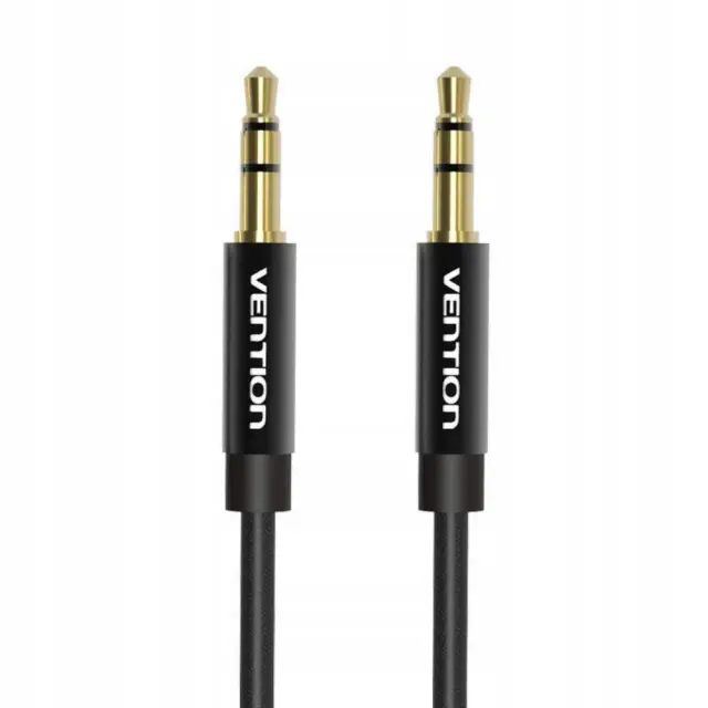 VENTION Fabric Braided 3.5mm Male to Male Audio Cable 0.5M Black Metal Type (BAGBD) (VENBAGBD)