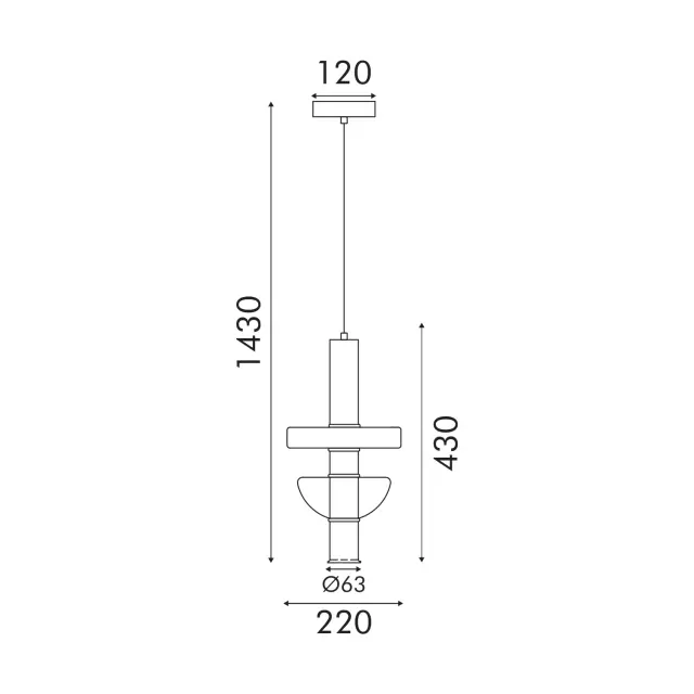 ΚΡΕΜΑΣΤΟ ΦΩΤΙΣΤΙΚΟ ACA HM25026GC ΧΡΥΣΟ ΔΙΑΦΑΝΕΣ COB 5W 3000K IP20 D20XH120CM / HM25026GC 2