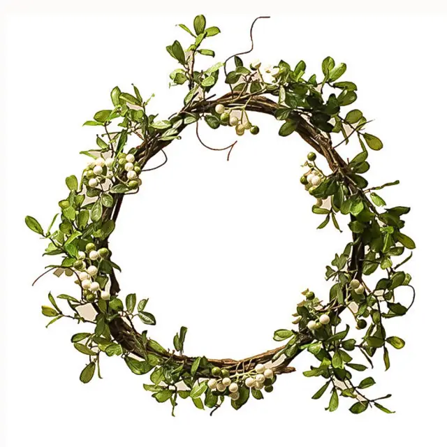Στεφάνι berries κρεμ πράσινο 40cm Homeguru XM137