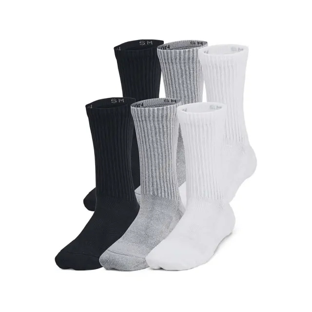 Under Armour Youth Performance Tech 6 Pack Crew Socks Μαύρο - Άσπρο - Γκρι 1386314-035 (Under Armour)