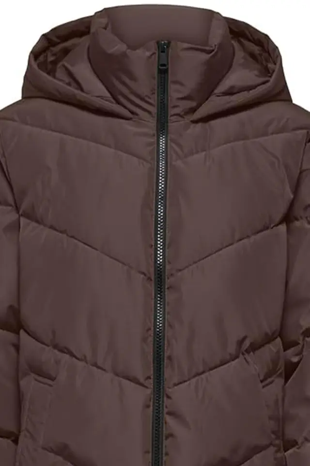 ONLY ONLCLAIR Μπουφάν Puffer με Κουκούλα CC OTW Καφέ 3