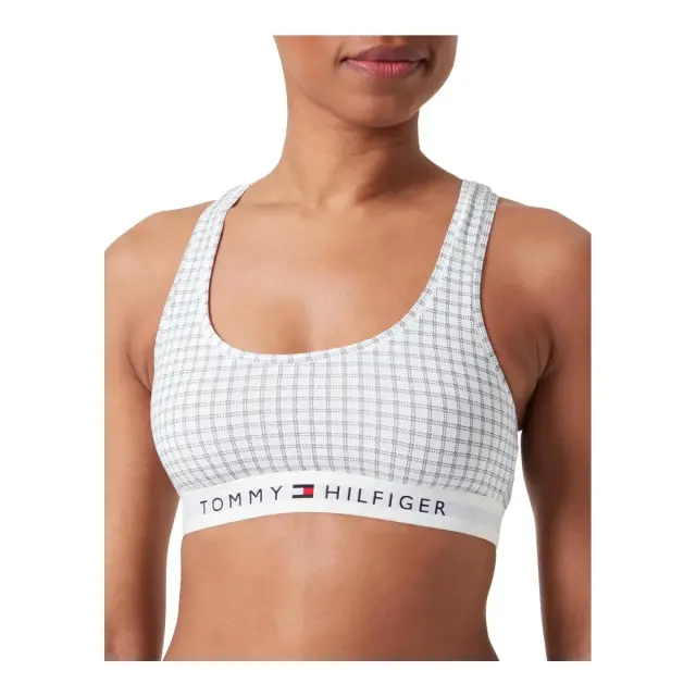 Tommy Hilfiger Γυναικείο Μπουστάκι TH Original Racerback, Χρώμα Ctb Grid Check Ivory - S