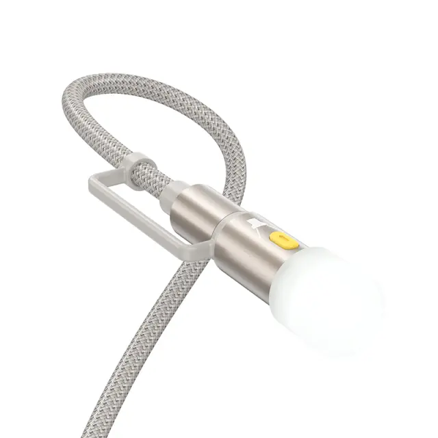 Καλώδιο σύνδεσης Hoco U138 USB-C/iP σε USB-C/Φακό 3A Braided Γκρι 1.2m 3