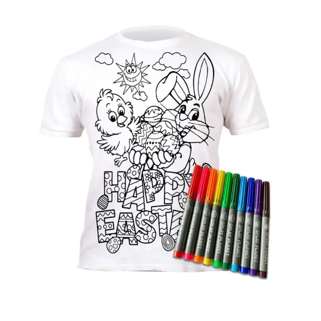 Splat Planet Πλενόμενο t-Shirt Ζωγραφικής με Μαρκαδόρους: Easter 5-6 ετών 2